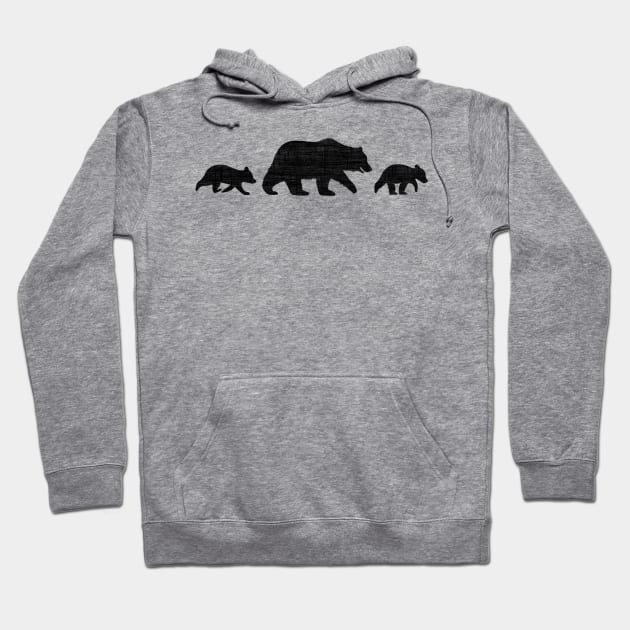 Black Bear with Cubs | Mama Bear Hoodie by Coffee Squirrel